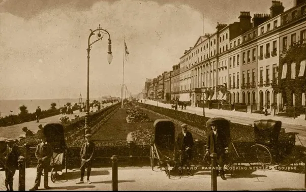 Bath chairmen at the pier; n.d..