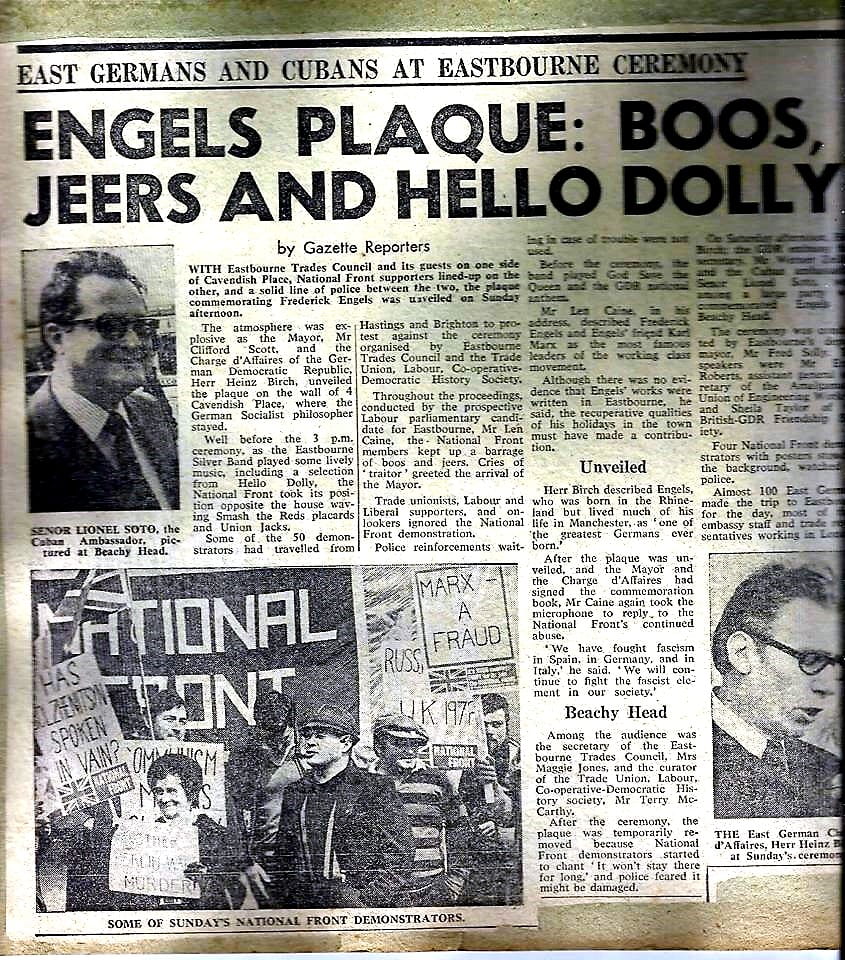 Article on the unveiling of the 1976 plaque; 1976.