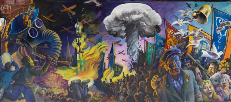 'The War' (Panel 6) in Eastbourne International Workers' Mural