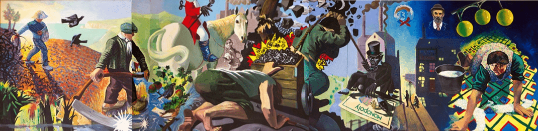 3 panel of the International Workers Mural